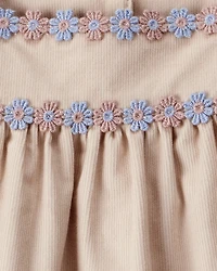 Baby Girl Corduroy Long-Sleeve Dress - Brown