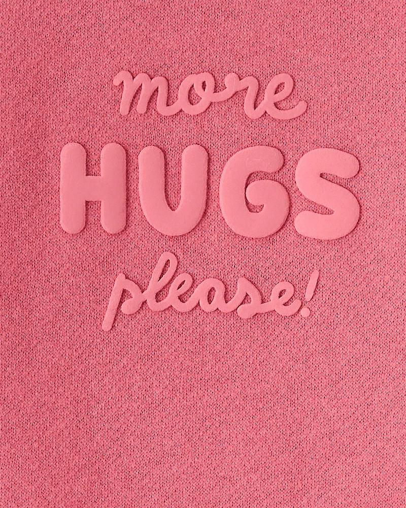 Baby Girl 2-Piece DayDream Fleece Fleece "More Hugs Please" Sweatshirt & Pants Set - Pink