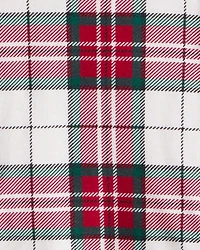 Toddler Plaid Print 100% Cotton Long-Sleeve Snug Fit 2-Piece Pajamas - Red/Green