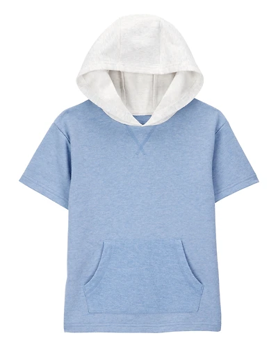 Kid Hooded French Terry Short-Sleeve Tee - Blue