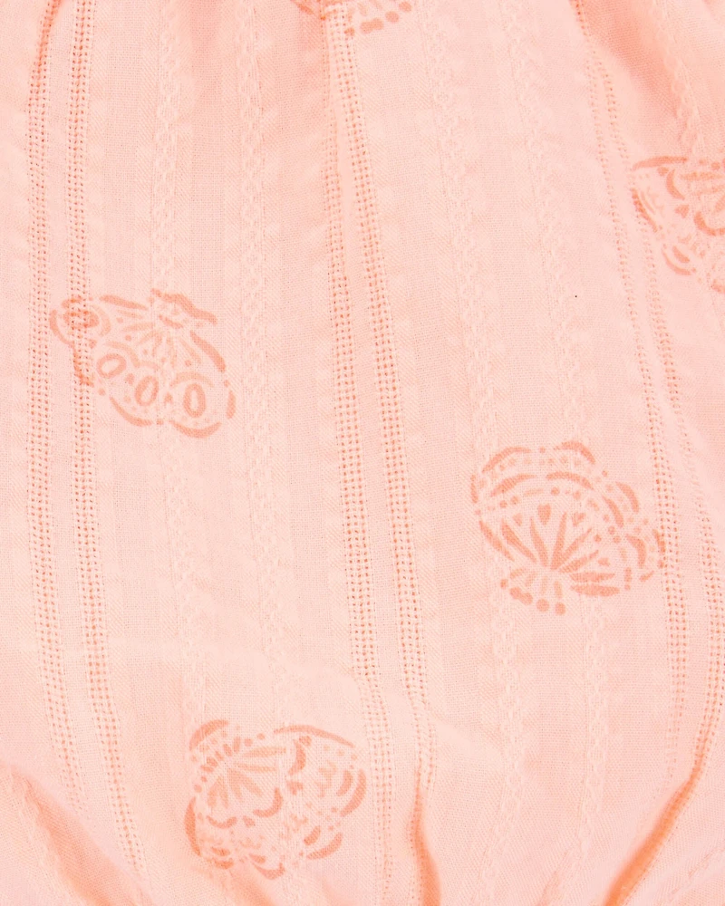 Toddler 2-Piece Seashell Cotton Tank & Pull-On Shorts Set - Coral