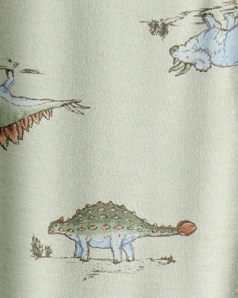 Baby Boy Dinosaur Print PurelySoft Long-Sleeve Sleep & Play Pajamas - Green
