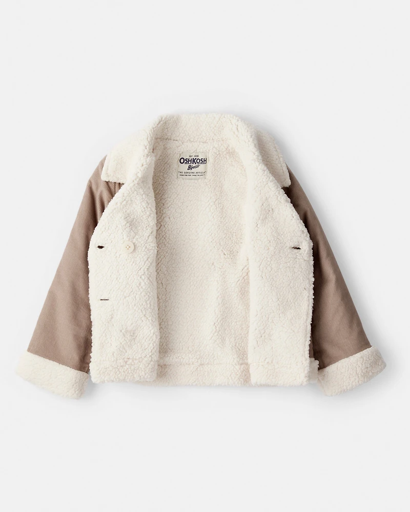 Toddler Girl Corduroy Long-Sleeve Fashion Jacket - Brown
