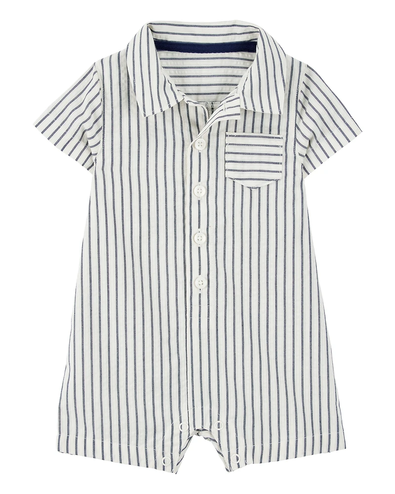 Baby Striped Polo Romper
