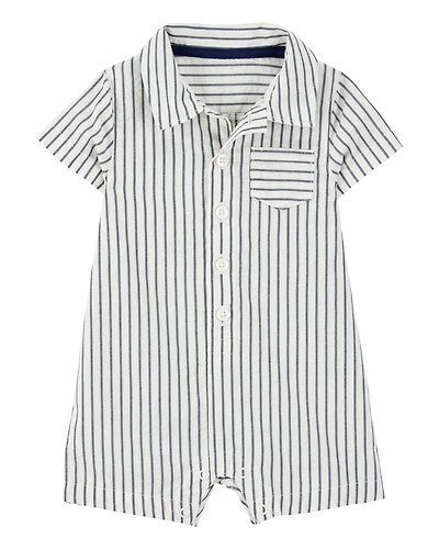 Baby Striped Polo Romper