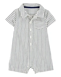 Baby Striped Polo Romper