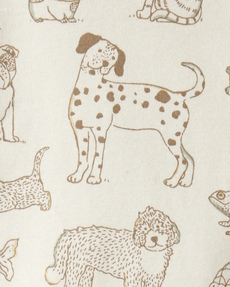 Kid Pet Print Organic Cotton 2-Piece Pajamas