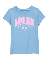 Kid Malibu Sunshine Short-Sleeve Graphic Tee - Blue
