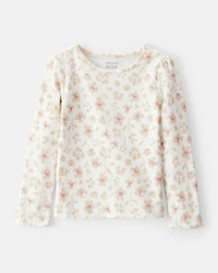 Toddler Girl Floral Velour Dress Set - Tan
