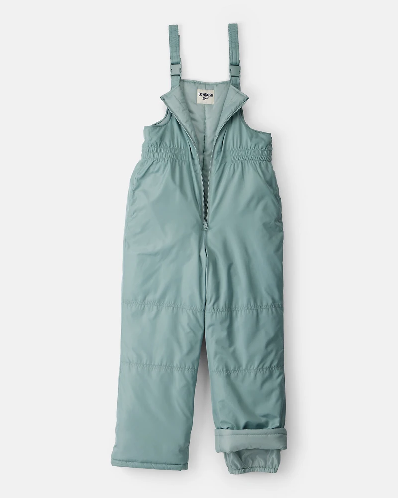 Girls 2-Piece Polka Dot Hooded Snowsuit Jacket & Bib Set - Green