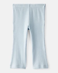 Baby Girl Flare Pull-On Stretch Rib Leggings - Blue
