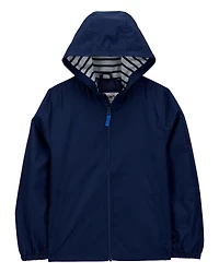 Kid Solid Windbreaker Jacket - Navy