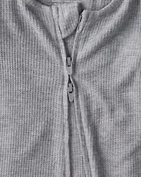 Baby Boy Solid PurelySoft Long-Sleeve 2-Way Zip Sleep & Play Pajamas - Grey