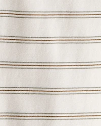 Toddler Boy Striped Short-Sleeve Pocket Tee - Tan