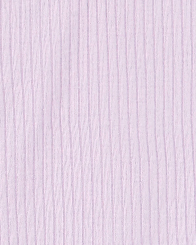 Baby 3-Piece Ribbed Outfit Set - Purple