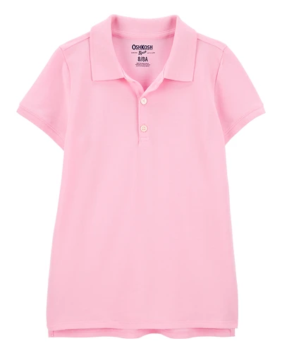 Girls Piqué Polo Shirt - Pink