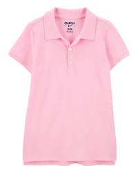 Girls Piqué Polo Shirt - Pink