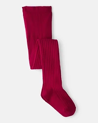 Girls Rib Tights - Red