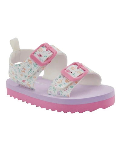 Toddler Casual Floral Sandals - Pink/White