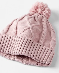 Toddler Girl Organic Cotton Cable Knit Hat