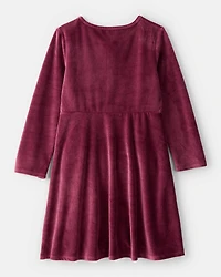 Girls Cozy Rib Dress - Red
