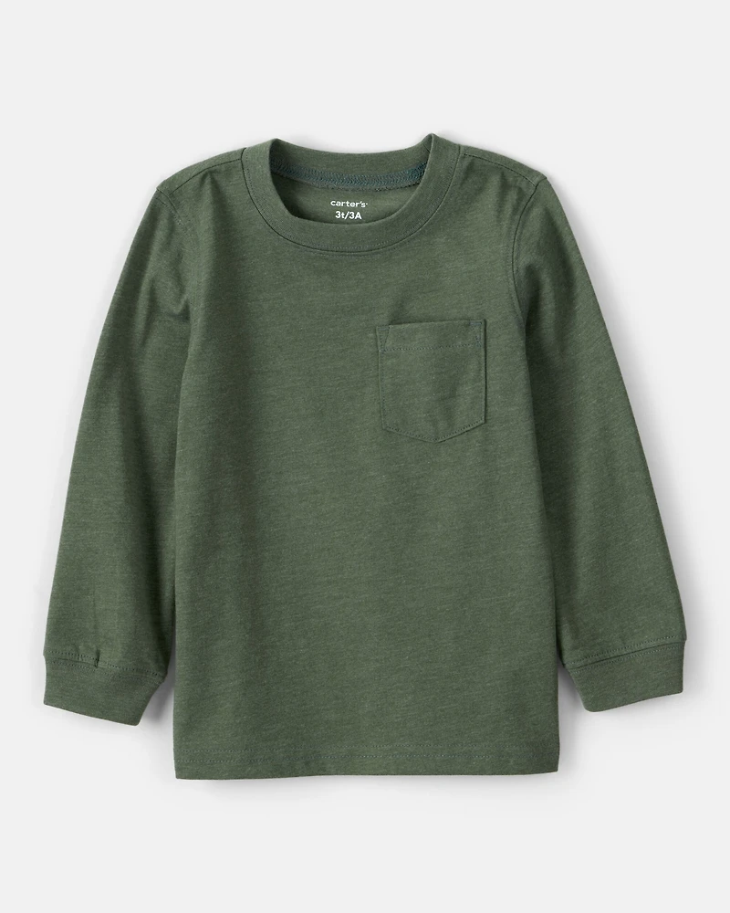 Baby Boy Long-Sleeve Pocket Tee - Dark Green
