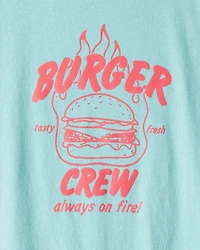 Boys Burger Crew Short-Sleeve Graphic Tee - Blue