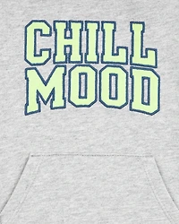 Baby "Chill Mood" Hooded Romper -Grey