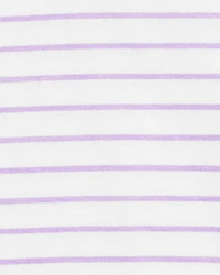 Kid Striped Short-Sleeve Fashion Top - Purple