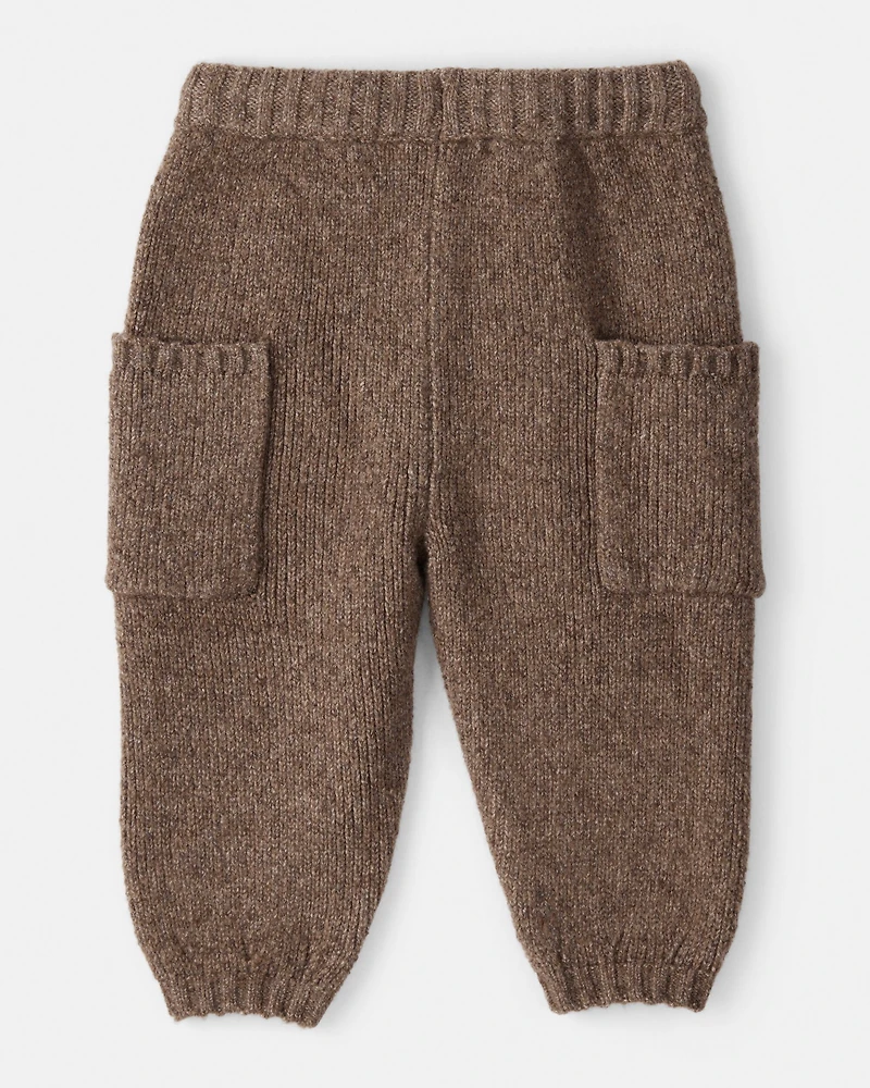Baby Boy Pull-on Sweater Knit Joggers - Brown