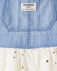 Toddler Girl Chambray Tulle Skirtall - Blue/Cream