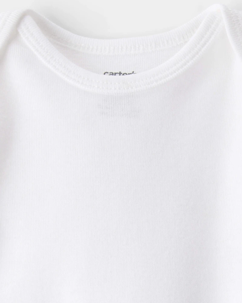 Baby 8-Pack Long Sleeve Cotton Bodysuits - White