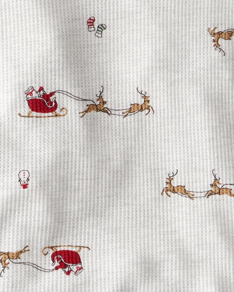 Toddler Santa Sleigh PurelySoft Snug Fit 2-Piece Pajamas - Grey