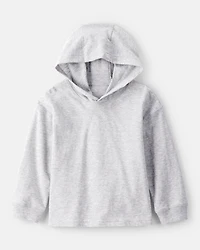 Toddler Boy Cotton Long-Sleeve Hooded Top - Grey