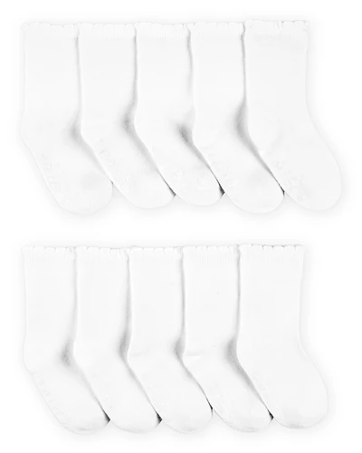 Toddler 10-Pack Scallop Crew Socks