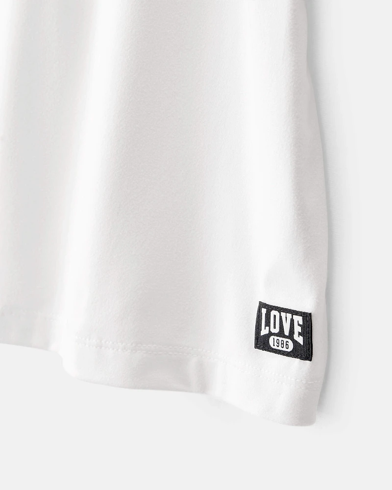Girls Short-Sleeve Jersey Top - White