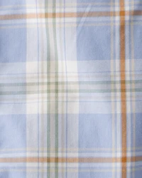 Baby Poplin Plaid Button-Front Long-Sleeve Bodysuit