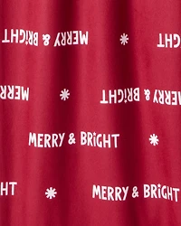 Adult Merry & Bright Holiday Print Pajama Pants - Red