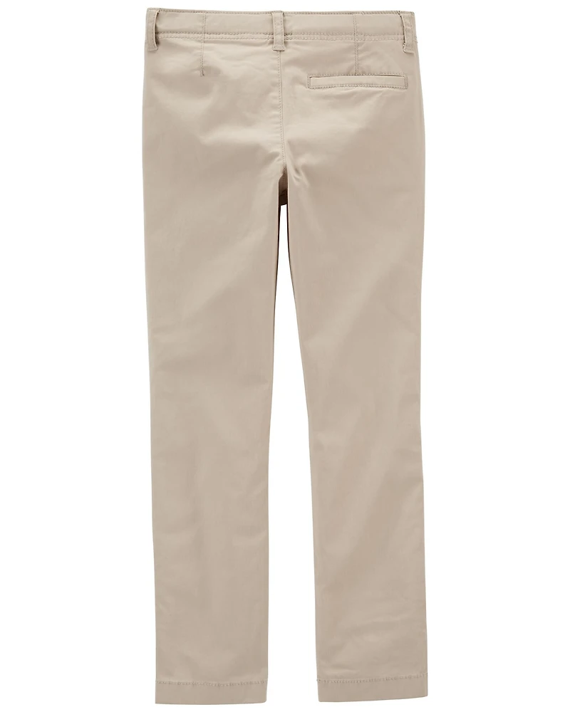 Boys Slim Stretch Chino Pants - Khaki