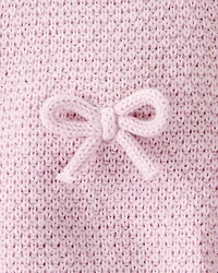 Baby Girl 2-Piece Organic Cotton Bow Sweater Knit Set