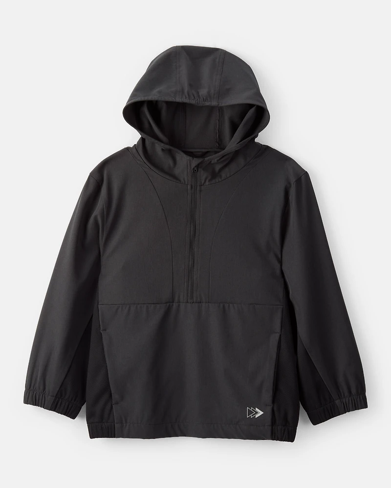 Boys 2-Piece Windbreaker Top & Joggers Set - Black
