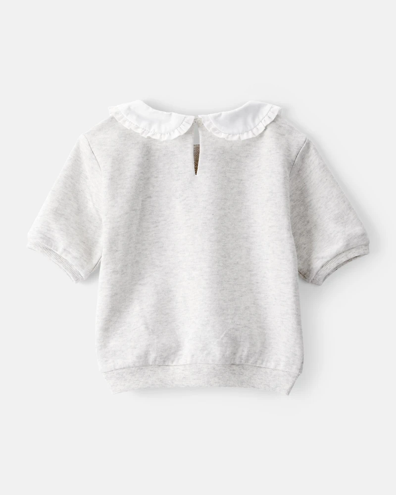 Toddler Girl Cherry French Terry Short-Sleeve Graphic Tee - White