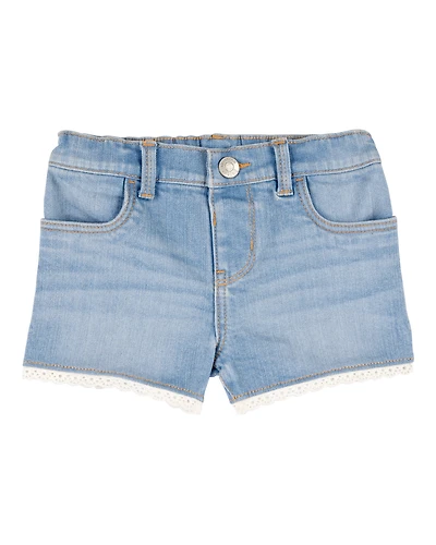 Toddler Eyelet Hem Iconic Denim Short - Daytona Wash