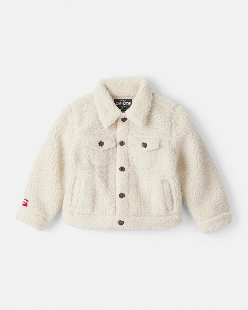 Toddler Boy Sherpa Long-Sleeve Jacket - Cream