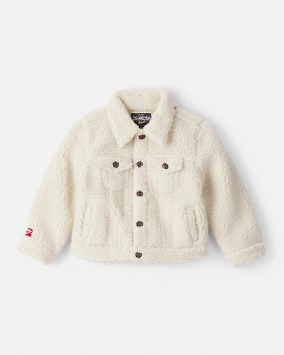 Toddler Boy Sherpa Long-Sleeve Jacket - Cream