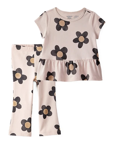 Baby Girl 2-Piece French Terry Hoodie & Pull-On Pants Set - Multi