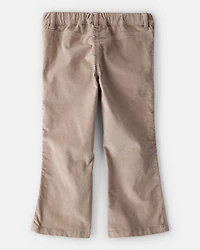 Toddler Girl Velvet Flare Pants - Brown