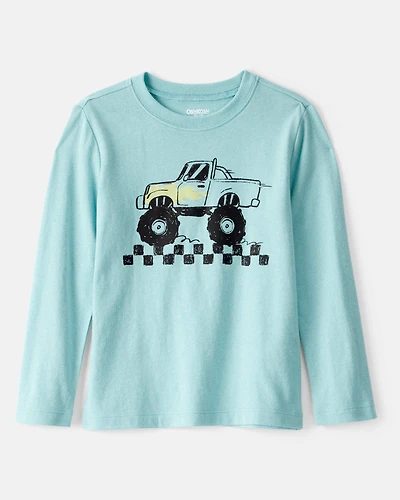 Toddler Boy Monster Truck Short-SleeveGraphic Tee - Blue