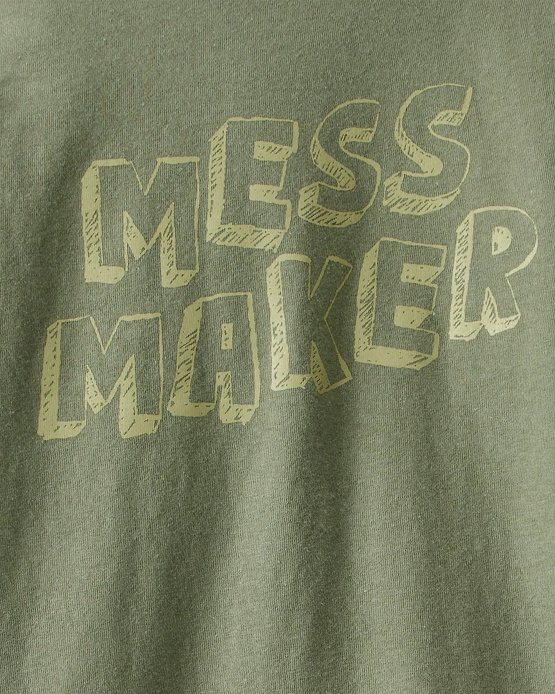 Toddler Boy Mess Maker Long-Sleeve Graphic Tee - Green