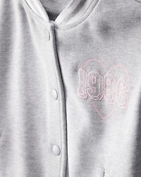 Kid 1986 Heart Varsity Jacket - Grey